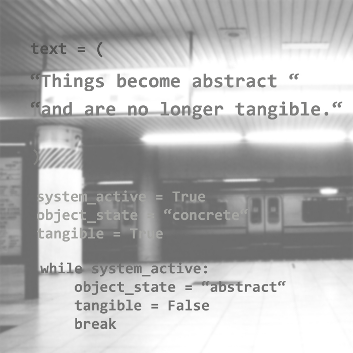 Christa Walhof - series Code Notations - title: "Things become abstract" digital work for art Gallery San Francisco