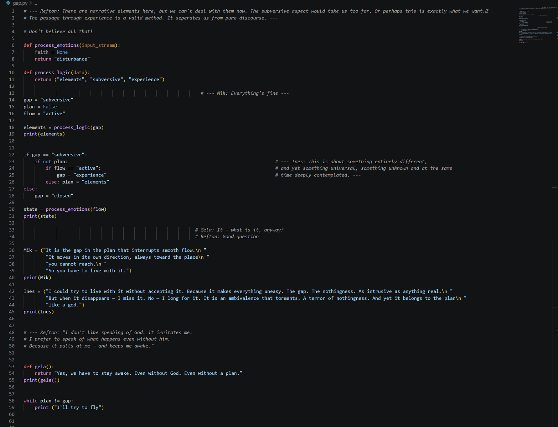 art work of computational literature in Python code by Christa Walhof - artwork suitable for San Francisco galleries